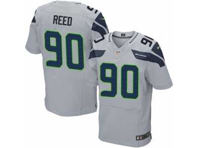 Men's Nike Seattle Seahawks #90 Jarran Reed Elite Grey Alternate NFL Jersey
