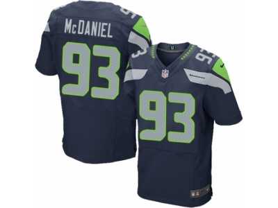 Men's Nike Seattle Seahawks #93 Tony McDaniel Elite Steel Blue Team Color NFL Jersey