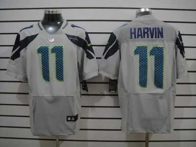 Nike NFL Seattle Seahawks #11 Percy Harvin Grey Jerseys(Elite)