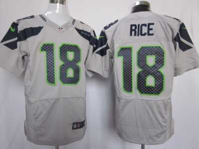 Nike NFL Seattle Seahawks #18 Sidney Rice Grey Jerseys[Elite]