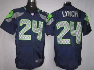 Nike NFL Seattle Seahawks #24 Marshawn Lynch Blue Elite Jerseys