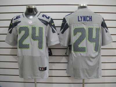 Nike NFL Seattle Seahawks #24 Marshawn Lynch Grey Jerseys(Elite)
