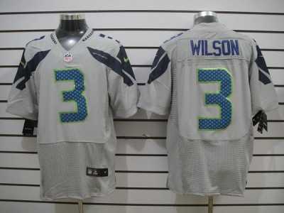 Nike NFL Seattle Seahawks #3 Russell Wilson New Grey Colors Jerseys(Elite)
