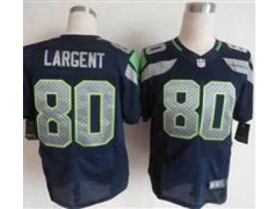 Nike NFL Seattle Seahawks #80 Steve Largent Blue Jerseys(Elite)