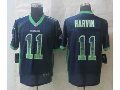 Nike Seattle Seahawks #11 Harvin Blue Jerseys(Drift Fashion Elite)