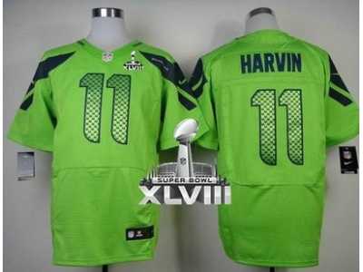 Nike Seattle Seahawks #11 Percy Harvin Green Alternate Super Bowl XLVIII NFL Elite Jersey