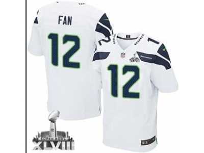 Nike Seattle Seahawks #12 Fan Impact white[2014 Super Bowl XLVIII Elite]