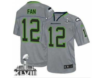 Nike Seattle Seahawks #12 Fan Lights Out Grey Super Bowl XLVIII NFL Elite Jersey
