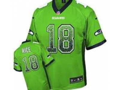 Nike Seattle Seahawks #18 Sidney Rice Green Jerseys(Elite Drift Fashion)