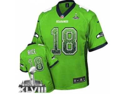 Nike Seattle Seahawks #18 Sidney Rice Green Super Bowl XLVIII NFL Elite Drift Fashion Jersey