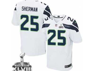 Nike Seattle Seahawks #25 Sherman white[2014 Super Bowl XLVIII Elite]