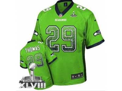 Nike Seattle Seahawks #29 Earl Thomas Green Super Bowl XLVIII NFL Elite Drift Fashion Jersey