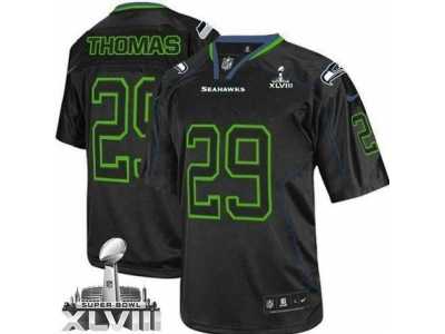 Nike Seattle Seahawks #29 Earl Thomas Lights Out Black Super Bowl XLVIII NFL Elite Jersey