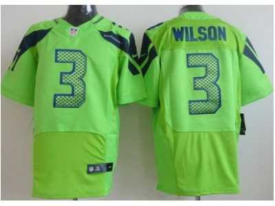 Nike Seattle Seahawks #3 Russell Wilson Green Elite Jerseys(Elite)