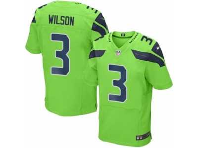 Nike Seattle Seahawks #3 Russell Wilson Green Men's Stitched NFL Elite Rush Jersey