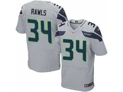 Nike Seattle Seahawks #34 Thomas Rawls Grey Jerseys(Elite)