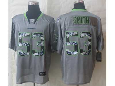 Nike Seattle Seahawks #53 Smith Grey Jerseys(Lights Out Stitched Elite)