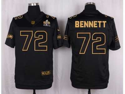 Nike Seattle Seahawks #72 Michael Bennett Black Pro Line Gold Collection Jersey(Elite)