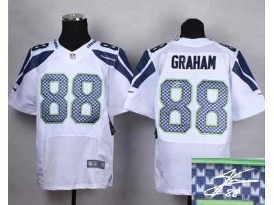 Nike Seattle Seahawks #88 Jimmy Graham white jerseys(Elite)(Signature)