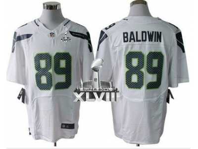 Nike Seattle Seahawks #89 Doug Baldwin White Super Bowl XLVIII NFL Elite Jersey