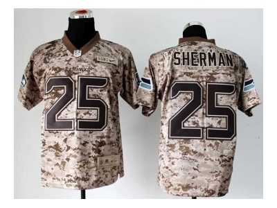 Nike jerseys seattle seahawks #25 sherman camo[2013 new Elite][USMC]