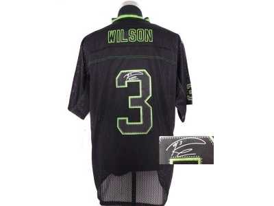 Nike jerseys seattle seahawks #3 wilson black[Elite lights out signature]