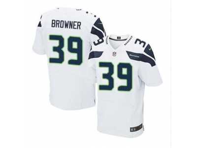 Nike jerseys seattle seahawks #39 browner white[Elite]