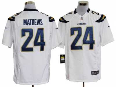 Nike NFL San Diego Chargers #24 Ryan Mathews White Game Jerseys