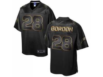 Nike San Diego Chargers #28 Melvin Gordon Black Gold Collection Jersey(Game)