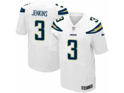 Men\'s Nike Los Angeles Chargers #3 Rayshawn Jenkins Elite White NFL Jersey