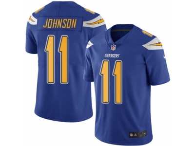 Men's Nike San Diego Chargers #11 Stevie Johnson Elite Electric Blue Rush NFL Jersey