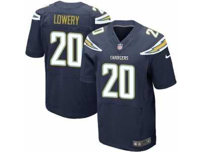 Men's Nike San Diego Chargers #20 Dwight Lowery Elite Navy Blue Team Color NFL Jersey