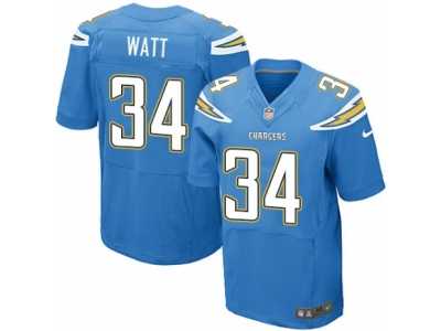 Men's Nike San Diego Chargers #34 Derek Watt Elite Electric Blue Alternate NFL Jersey