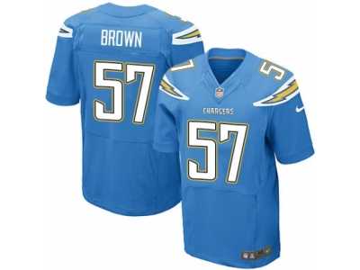 Men's Nike San Diego Chargers #57 Jatavis Brown Elite Electric Blue Alternate NFL Jersey