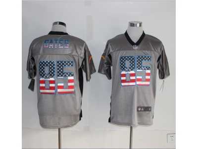 Nike San Diego Chargers #85 Antonio Gates grey Jerseys(Elite USA Flag Fashion)