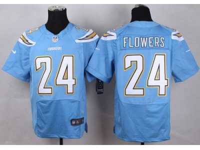 Nike San Diego Chrgers #24 Brandon Flowers Electric Blue Alternate Men's Stitched Jerseys(Elite)