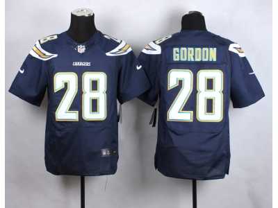 Nike San Diego Chrgers #28 Melvin Gordon Dark blue jerseys(Elite)