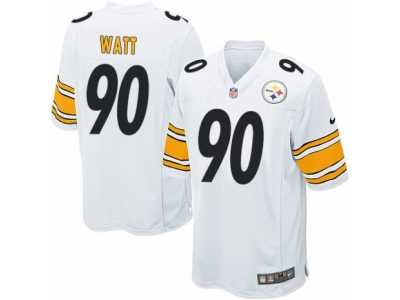 Men's Nike Pittsburgh Steelers #90 T.J. Watt Game White NFL Jersey