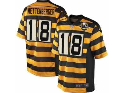 Men's Nike Pittsburgh Steelers #18 Zach Mettenberger Elite Yellow Black Alternate 80TH Anniversary Throwback NFL Jersey