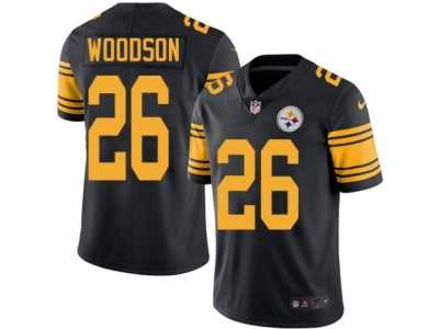 Men's Nike Pittsburgh Steelers #26 Rod Woodson Elite Black Rush NFL Jersey