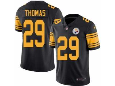 Men's Nike Pittsburgh Steelers #29 Shamarko Thomas Elite Black Rush NFL Jersey