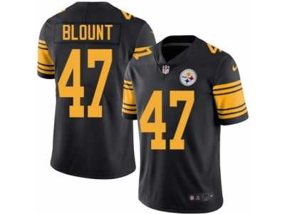 Men's Nike Pittsburgh Steelers #47 Mel Blount Elite Black Rush NFL Jersey