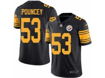 Men's Nike Pittsburgh Steelers #53 Maurkice Pouncey Elite Black Rush NFL Jersey