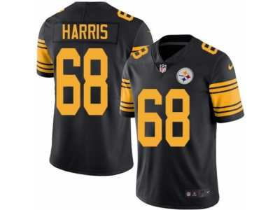 Men's Nike Pittsburgh Steelers #68 Ryan Harris Elite Black Rush NFL Jersey