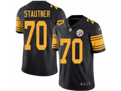 Men's Nike Pittsburgh Steelers #70 Ernie Stautner Elite Black Rush NFL Jersey