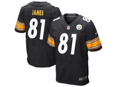 Men's Nike Pittsburgh Steelers #81 Jesse James Elite Black Team Color NFL Jersey