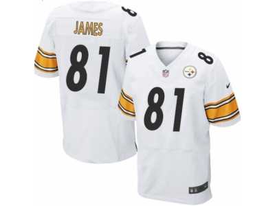 Men's Nike Pittsburgh Steelers #81 Jesse James Elite White NFL Jersey