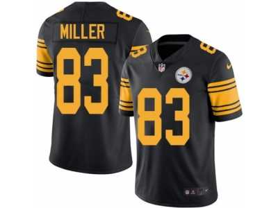 Men's Nike Pittsburgh Steelers #83 Heath Miller Elite Black Rush NFL Jersey