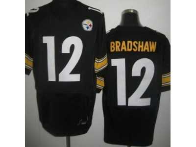 Nike NFL Pittsburgh Steelers #12 Bradshaw Black Jerseys[Elite]