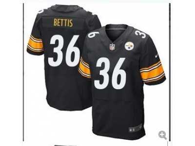 Nike NFL Pittsburgh Steelers #36 Bettis black jerseys[Elite]